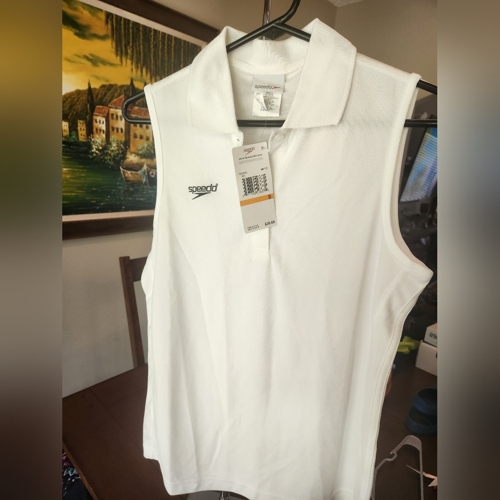 Speedo White Fitted Polo Shirt